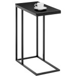 Idimex ? table d'appoint rectangulaire en m�tal noir ? plateau mdf 46x26cm ? design minimaliste pour ...