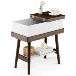 Costway - bout de canap� table d'appoint plateau rabattable, table de chevet � 2 niveaux avec 4 pieds ...