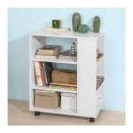 Sobuy - bout de canap� table roulante avec �tag�res de rangement biblioth�que � roulettes fbt68 - w � ...
