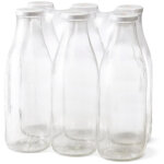 Bouteille fra�cheur 1 l x6 ? bouchon to 48 mm (blanc) ? le parfait ? verre transparent.