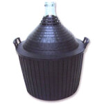 Bouteille en verre � col �troit avec rev�tement en plastique l 54