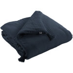 Boutis de lit gaze de coton bleu marine 90 x 200 cm