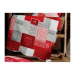 Boutis montagne rouge et gris - 220x240cm - rouge
