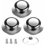 Bouton de couvercle, 3 pi�ces poign�e couvercle casserole, convient pour poign�e de couvercle en verre, ...