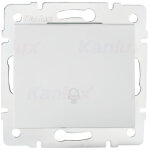 Bouton poussoir sonnette - encastr� - abs blanc - 71x71mm - 250v