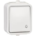 Bouton - poussoir sonnette tanche ip44 saillie blanc cedar schneider