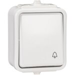 Bouton - poussoir sonnette �tanche ip44 saillie blanc cedar schneider