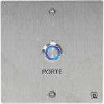 Bouton poussoir no / nf sur plaque inox 80x80mm avec 2 vis anti - vandales heracles pl80nfl