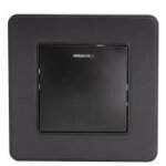 Bouton poussoir voyant en m�tal noir bross� - kouro zenitech