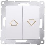 Bouton de volet roulant avec serrure lectrique pour activation simultane 10 ax, blanc simon 54