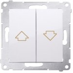 Bouton de volet roulant avec serrure �lectrique pour activation simultan�e 10 ax, blanc simon 54