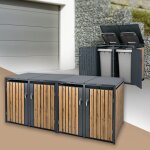Ml - design ? coffre � poubelles pour 4 conteneurs 240l ? acier r�sistant aux intemp�ries ? dimensions ...