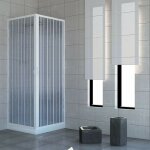 Idralite - parois cabine de douche en pvc h 185 cm mod. acquario 90x90 ouverture centrale