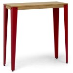 Box furniture - table mange debout lunds 39x70x110cm rouge - naturel. Box furniture - table mange debout lunds 39x70x110cm rouge - naturel.