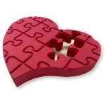 Box furniture - tableau dcoratif puzzle c?ur rouge. cadre photo plus pice. 18x15cm en bois massif rouge ...