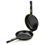 Bra - pole  frire double pour omelettes prior a121467 / 26cm / fonte d'aluminium / compatible avec ...