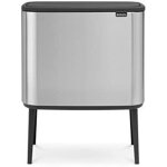 Brabantia - 316081 poubelle 33 l rectangulaire acier inoxydable noir, acier inoxydable