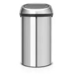 Brabantia - poubelle inox 60 litres touch bin ronde mat