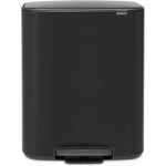 Brabantia poubelle � p�dale 2 x 30 l matt black - bo 211508