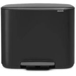Brabantia poubelle  pdale 36 l matt black - bo 121463