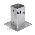 No brand - ancrage métallique carré 9x9 cm, base 15x15 cm support d'ancrage à visser pour poteau pour ... No brand - ancrage métallique carré 9x9 cm, base 15x15 cm support d'ancrage à visser pour poteau pour ...