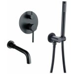 No brand - mitigeur baignoire � encastrer avec douchette carlow noir mat