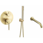 No brand - mitigeur baignoire � encastrer avec douchette carlow or bross�