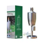 Torche de jardin exclusive en acier inox 27 cm - durent toute la nuit - fermeture anti - fuite