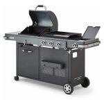 Brasero - barbecue bi - energy brasero gun metal xl - barbecue charbon et plancha 60 x 42 cm � gaz avec ...