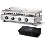 Brasero by favex - plancha gaz inox silvia iig evo 4 feux ? 10, 6 kw ? plaque inox 84 x 34 cm ? chaleur ...
