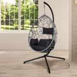 Oeuf suspendu jardin float stable ultra souple, en gris panier 90x63x112 capacit 120kg + coussins + ...