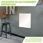Panneau rayonnant sur pied / mural 600w 60x60x4 cm conception ultra - plate rgulateur thermostatique ...