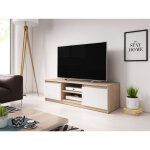 Bratex - meuble tv 120 cm dingo, meuble t�l�vision, couleur sonoma / blanc brillant