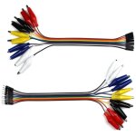 Breadboard alligator clip jumpers - gator to male and female jumper wires test lead 2x10pcs 8 inch for ...