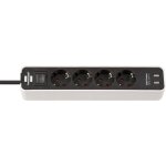 Brennenstuhl ecolor bloc multiprise 4 prises avec fonction de charge usb (multiprise avec 2 ports de ...