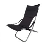 Brico dea - chaise canapone pliante balcon de jardin r�glable rembourr� et plage de nid black - black ...