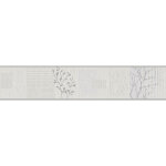 Bricoflor - frise murale salon & couloir | frise papier peint grise motif arbre & fleur | frise tapisserie ...