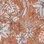 Bricoflor - papiers peints feuillage tendance pour salle � manger | tapisserie jungle orange, noire et ...