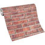 Bricoflor - papier peint imitation brique rouge pour cuisine tapisserie moderne effet fausse pierre papier ... Bricoflor - papier peint imitation brique rouge pour cuisine tapisserie moderne effet fausse pierre papier ...