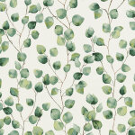 Bricoflor - papier peint intiss� aquarelle fleuri pour chambre | papier peint feuille blanc & vert pour ...