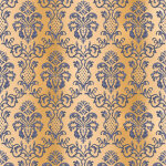 Bricoflor - papier peint  motif rococo intiss | papier peint avec ornement baroque fleuri bleu pour ...