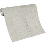 Papier peint original gris imitation bois tapisserie trompe l'oeil effet bois papier peint moderne uni ...
