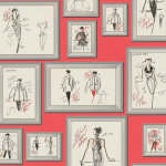 Bricoflor - papier peint rouge fashion couloir | papier peint original motif cadre haute couture | tapisserie ...