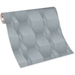 Bricoflor - papier peint trompe l'oeil effet d'optique argent | tapisserie 3d salon moderne | papier ...