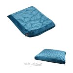 Bricoline - housse coussin pour animaux rectangle � motif v�g�tal - bords en velours - bleu - l 100 x ...