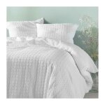 Bricoline - parure 3 pi�ces 220x240cm gaufr� blanc - 220x240cm - blanc