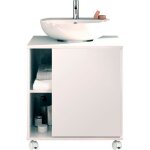 Briebe - esencia meuble salle de bain sous lavabo avec ou sans colonne pied blanc