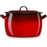 Briebe ignea faitout � induction 32cm, marmite 16l avec couvercle acier �maill� tous feux rouge