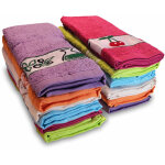 Briebe pc12b lot de 12 torchons de cuisine en �ponge 100 % coton 50 x 45 cm multicolore