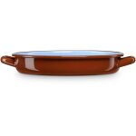 Briebe terra cocotte basse � induction 24 cm, casserole 1, 8 l acier �maill� vintage tous feux marron ...